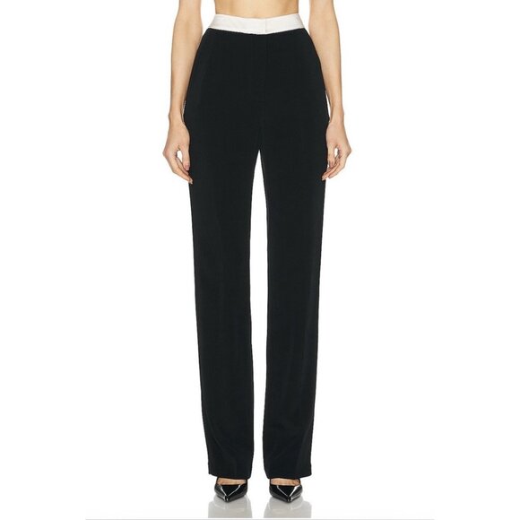 GALVAN High Waisted Suit Trouser Pants Black & Ivory
